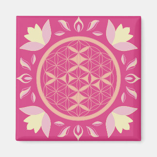 fleur de vie rose magnet