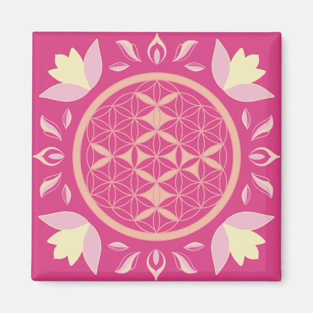 fleur de vie rose magnet (Framsidan)