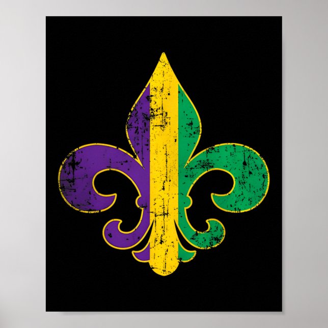 Fleur Delis Mardi Gras Symbol Louisiana Carnival N Poster (Framsidan)