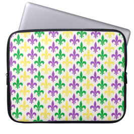 Fleur-di-lis i färg i Mardi Gras Laptop Fodral