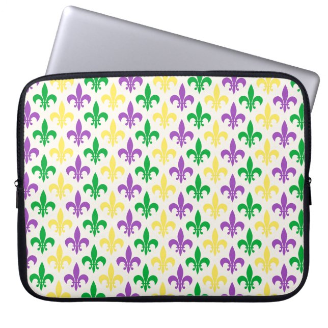 Fleur-di-lis i färg i Mardi Gras Laptop Fodral (Framsidan)