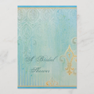 Fleur di Lys Damask 2 Blue - Bröllopsinbjudning Inbjudningar