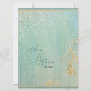 Fleur di Lys Damask 2 - bröllopsinbjudan Inbjudningar