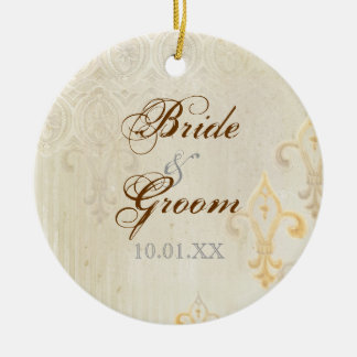 Fleur di Lys Damask 2 Cream - Ornament Bröllop