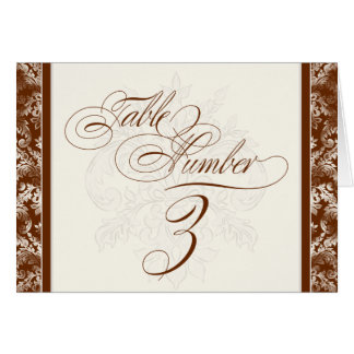 Fleur di Lys Damask - 3-Bordsnummer brunt kort
