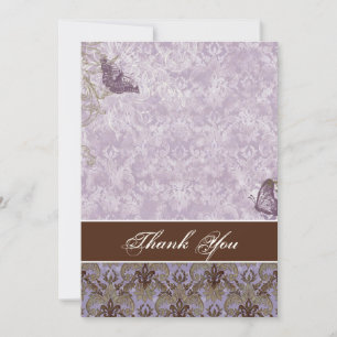 Fleur di Lys Damask - Bröllop Tackkort Inbjudningar