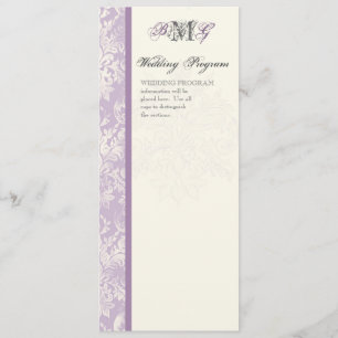 Fleur di Lys Damask - Lilac Bröllopsprogram Program