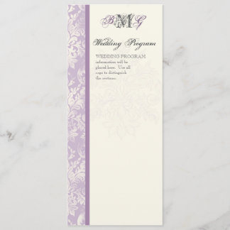 Fleur di Lys Damask - Lilac Bröllopsprogram Program
