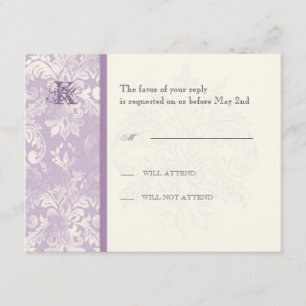 Fleur di Lys Damask - Lilac-svarskort OSA Kort