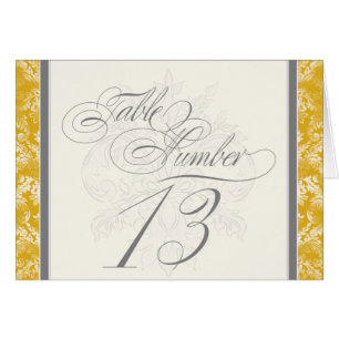 Fleur di Lys Damask Mustard Bordsnummer 13 kort