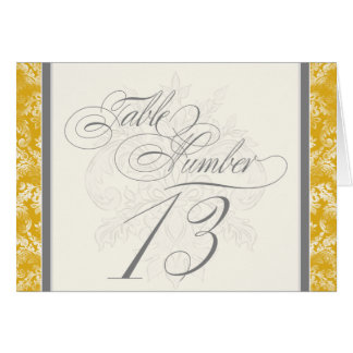 Fleur di Lys Damask Mustard Bordsnummer 13 kort