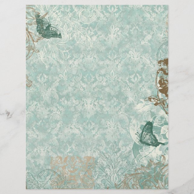 Fleur di Lys Damask - Stationery & Recipe lakan (Framsida)
