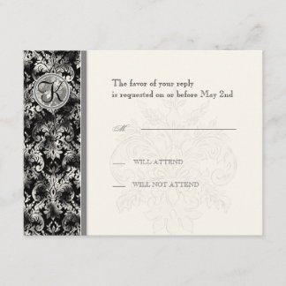 Fleur di Lys Damask - svarskort för svart OSA Kort