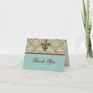 Fleur di Lys Damast tackkortkort Tack Kort