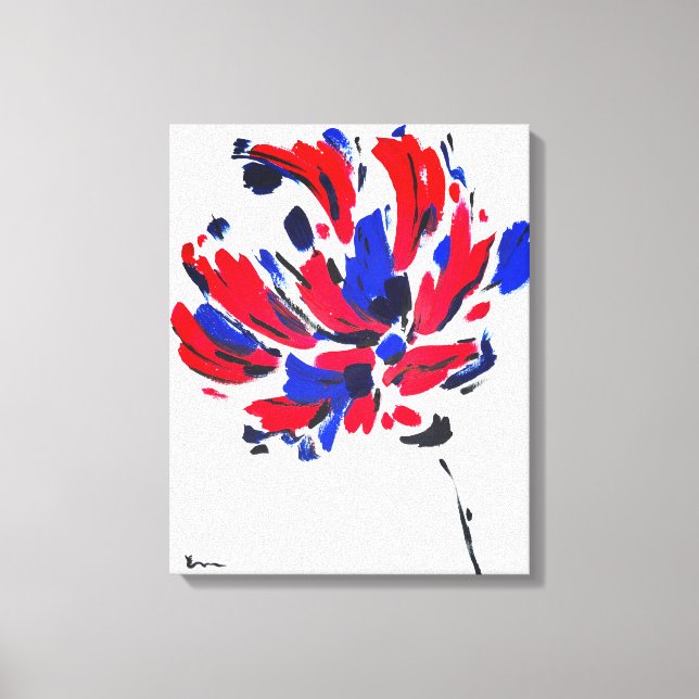 Fleur éclatée | Art floral abstrait moderne Canvastryck (Framsida)