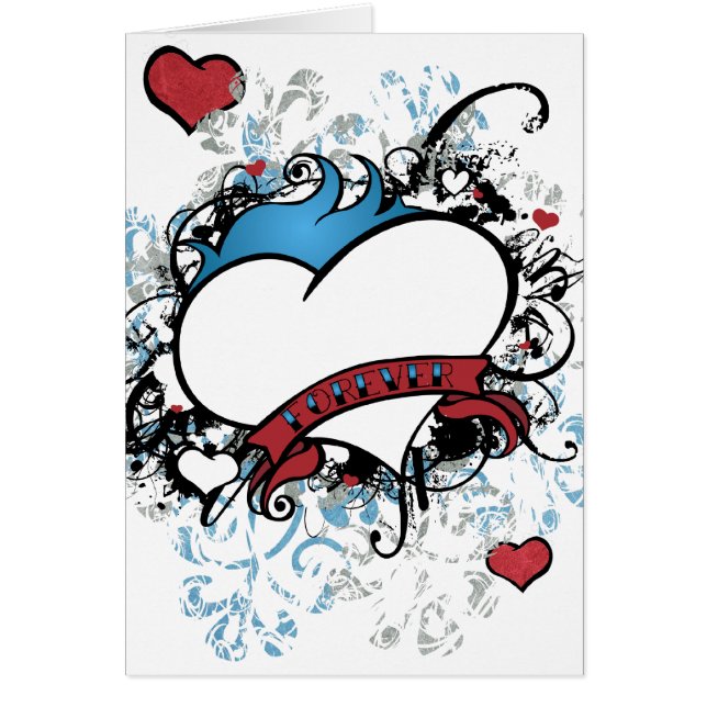 Fleur för evigthjärta hälsningskort (Framsidan)