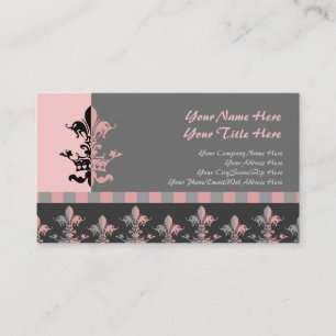 Fleur Heart Krona - Rosa Visitkort