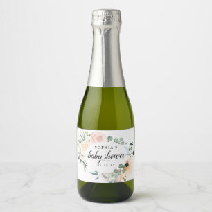 Fleur Jolie Baby Shower Sparkling Vin etiketter