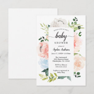 Fleur Jolie Söt Blommigt Baby Shower Inbjudan