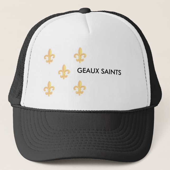 FleurdelisGoldonWhite 1, GEAUX-SAINTS Keps (Framsida)