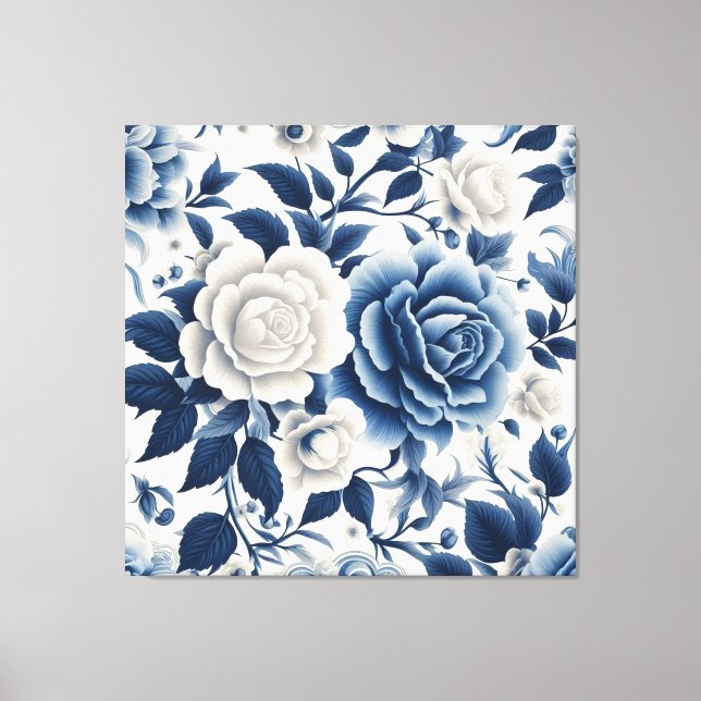 Fleurs bleue et blanches canvastryck (Framsida)