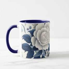 Fleurs bleue et blanches mugg