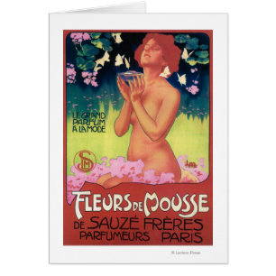 Fleurs de Mousse Parfymera affisch Hälsningskort