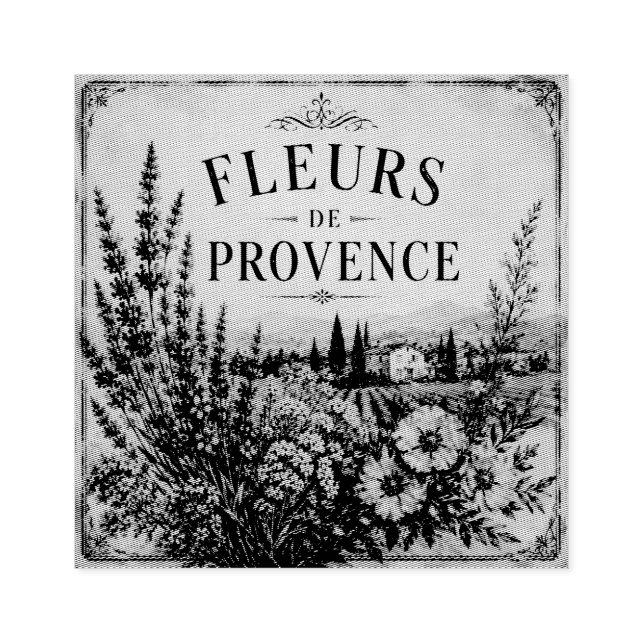 Fleurs de Provence gummistämpel Stämpel (Tryck)