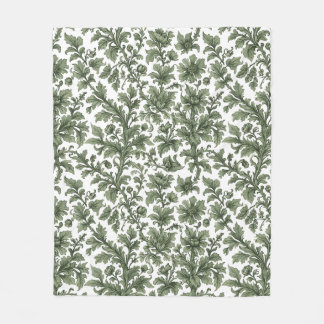 fleurs et feuilles vertes fleecefilt