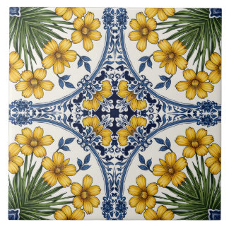 Fleurs jaunes 3 kakelplatta