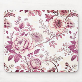 fleurs roses et rouge foncé musmatta