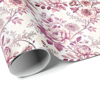 fleurs roses et rouge foncé presentpapper