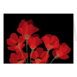 Fleurs Rouges Sur Noir Hälsningskort