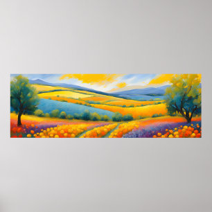 "Fleurs Tranquilles" Wide Ligcape Provence Poster
