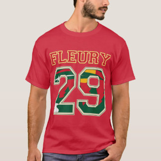 FLEURY 29 Vild Goalie Flower Minnesota Pro Ice Hoc T Shirt