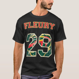 FLEURY 29 Vild Goalie Flower Minnesota Pro Ice Hoc T Shirt