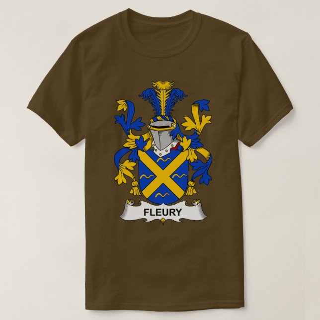 Fleury Jackar Arm Family Crest T Shirt (Design framsida)