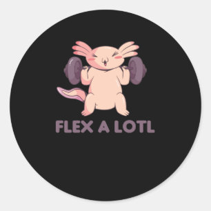 Flex A Lotl Axolotl Pun for Fitness Sport Runt Klistermärke