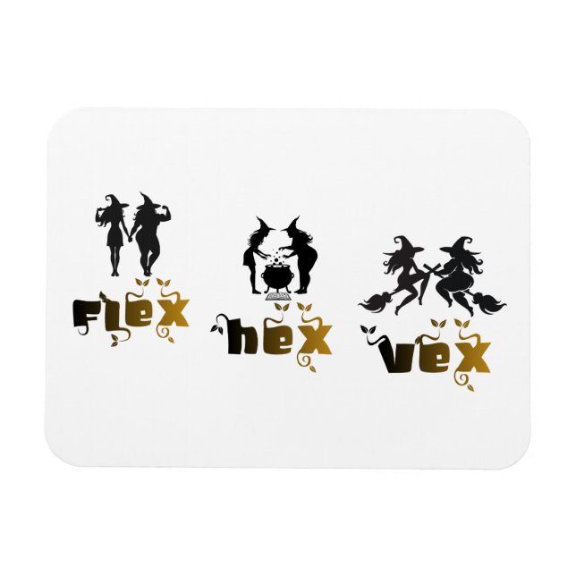 Flex. Hex. Vex. Kroppspositiva och mångfaldiga häx Magnet (Horisontell)