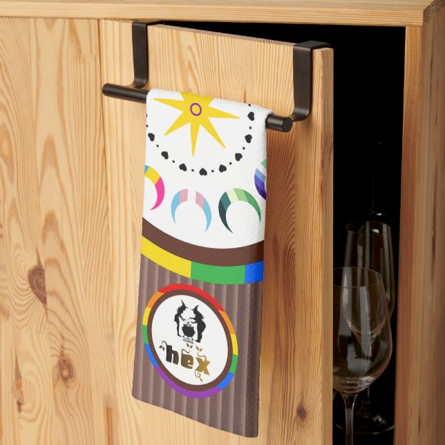 Flex. Hex. Vex. LGBTQIA+ Altarritualbönduk Kökshandduk (Thirds Fold)