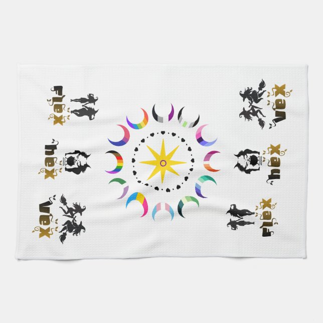 Flex. Hex. Vex. Pagan Altarduk Ritualböneduk Kökshandduk (Horisontell)