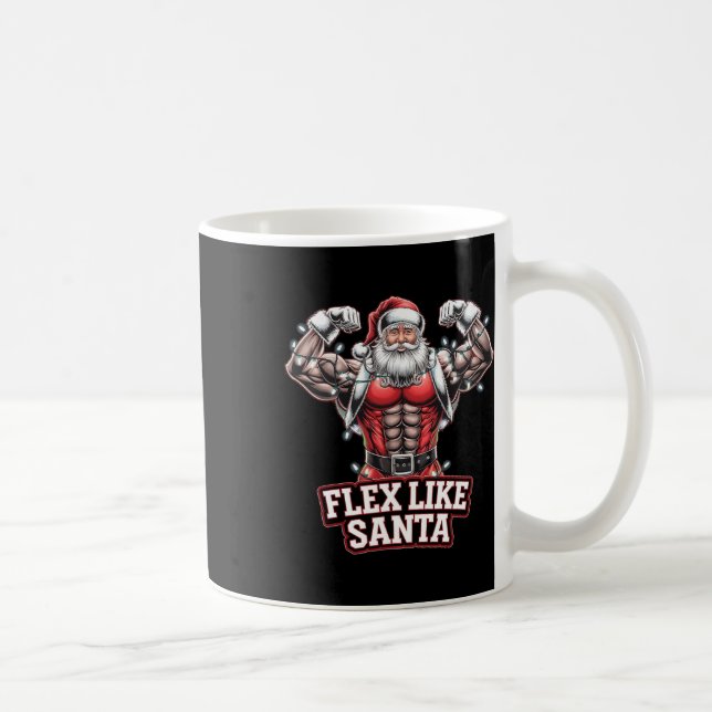 Flex som Jultomten Bodybuilding der jul Gym Wo Kaffemugg (Höger)