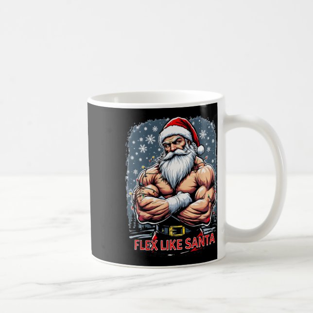 Flex som Jultomten Bodybuilding der jul Gym Wo Kaffemugg (Höger)