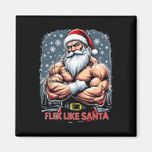 Flex som Jultomten Bodybuilding der jul Gym Wo Magnet