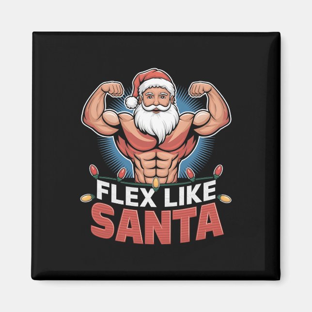 Flex som Jultomten Bodybuilding der jul Gym Wo Magnet (Framsidan)