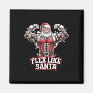Flex som Jultomten Bodybuilding der jul Gym Wo Magnet