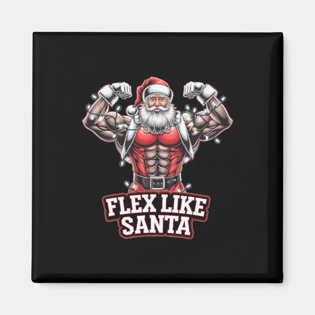 Flex som Jultomten Bodybuilding der jul Gym Wo Magnet (Framsidan)