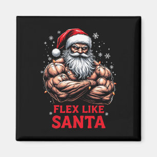 Flex som Jultomten Bodybuilding der jul Gym Wo Magnet