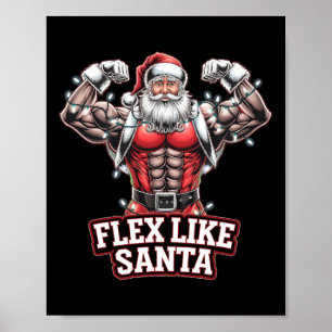 Flex som Jultomten Bodybuilding der jul Gym Wo Poster