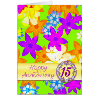 Flexblommor 15-årsdagen för ett par hälsningskort